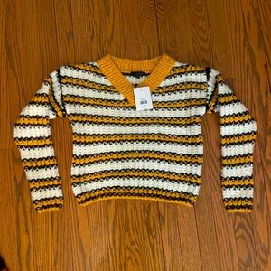 Top shop striped v neck crop sweater.